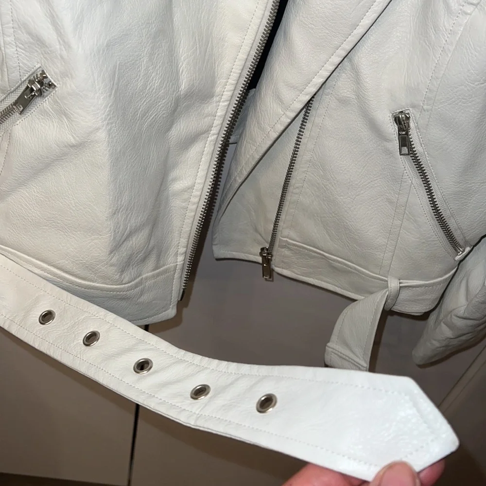 Premme White Faux Leather jacket - Picture 7 of 8